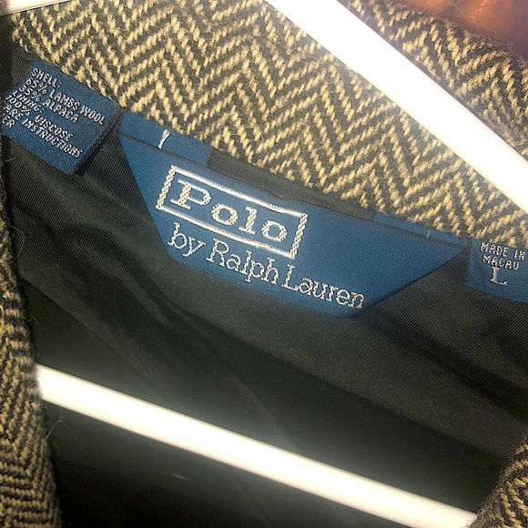 RALPH LAUREN Men’s Tweed Herringbone Single Breast Triple Button Wool Blazer LRG - Picture 16 of 16